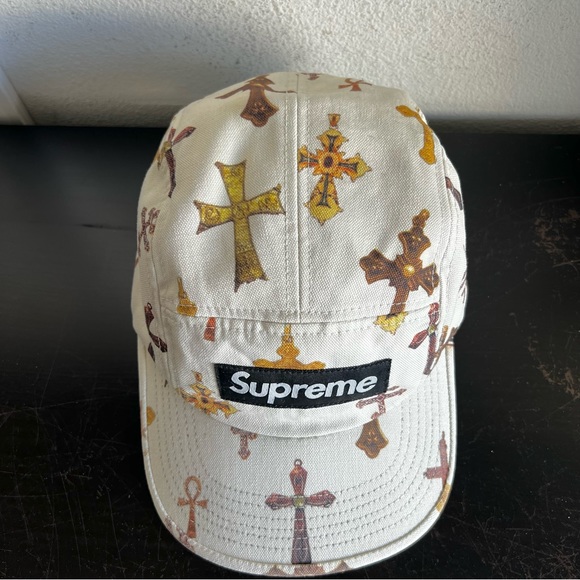 Supreme 2013 Crosses Camp Box Logo Hat White Cap Strapback Crucifix Cross Ankh - Picture 3 of 10